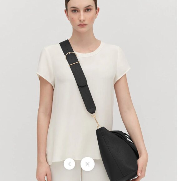 Cuyana Adjustable Wide Strap in Black Pebbled Leather EUC - Picture 8 of 9